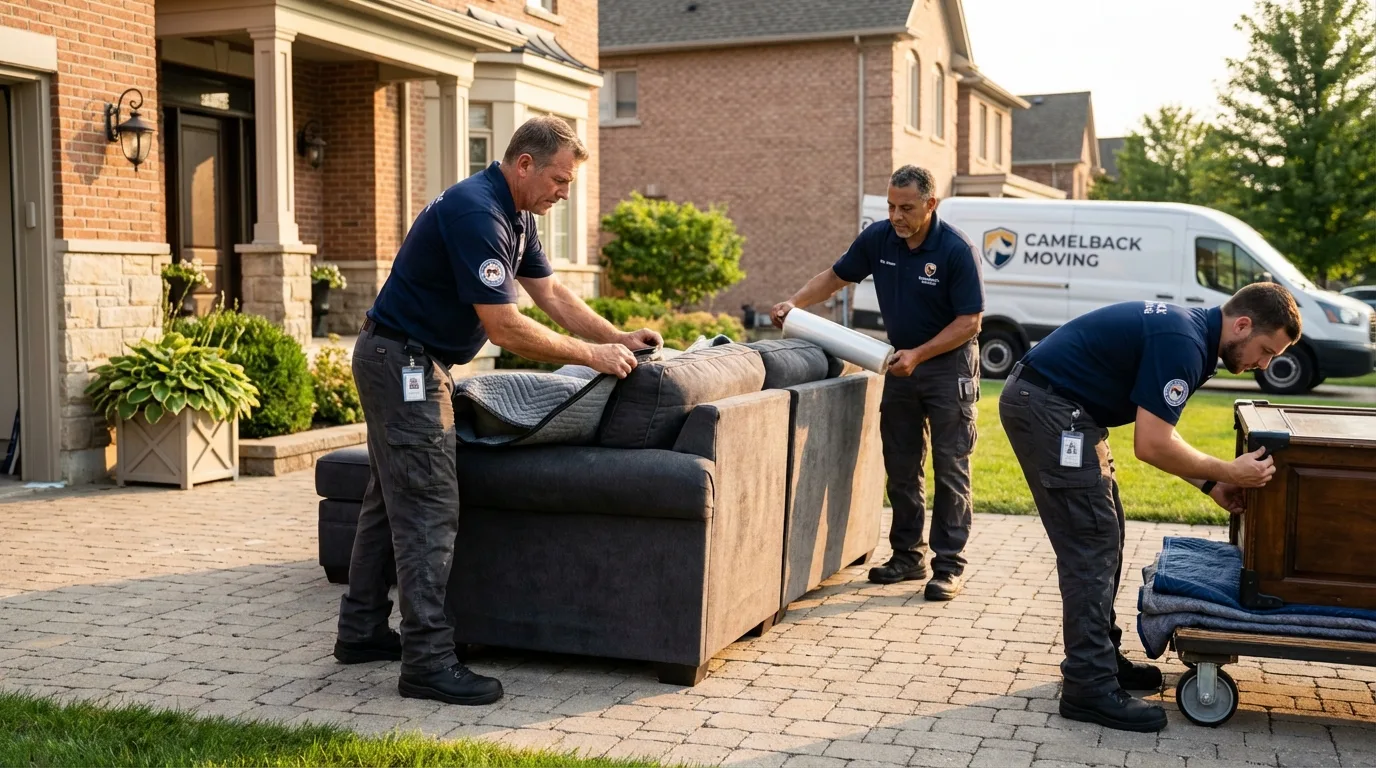 Large estate moving crew wrapping furniture in Brilliant, OH